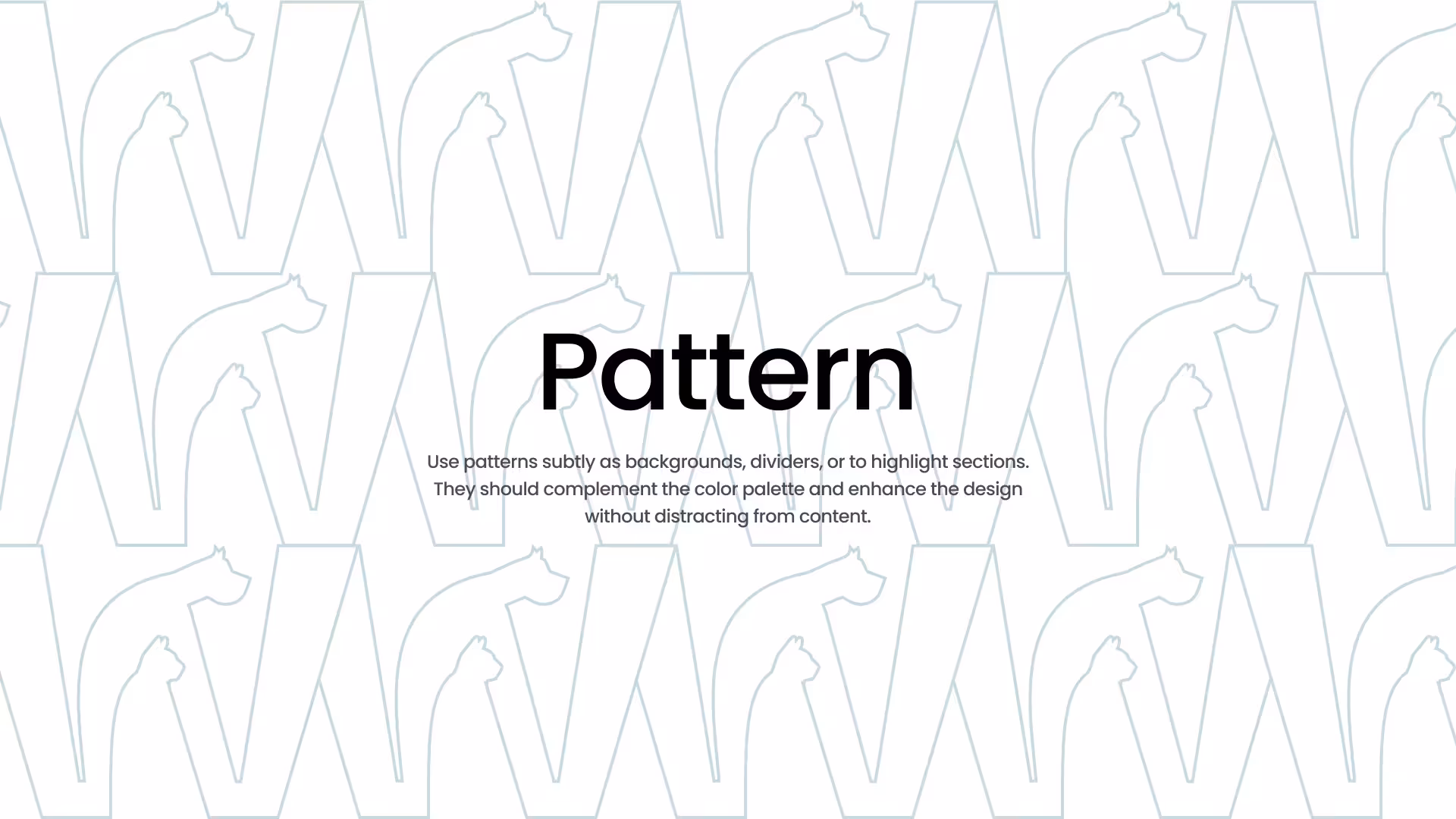 Repeating pattern made from outlined W-and-animal marks