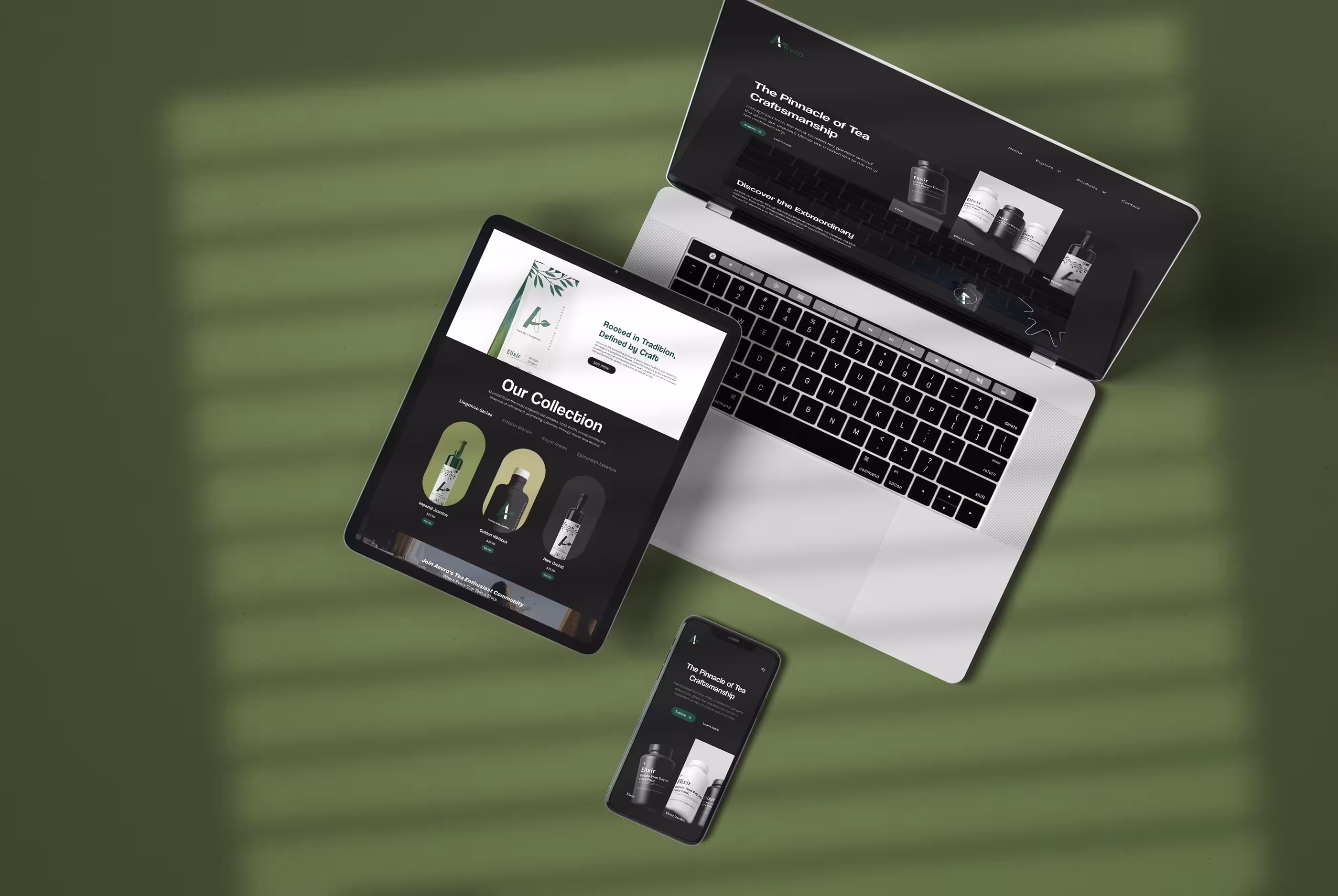 Aevro Tea website design