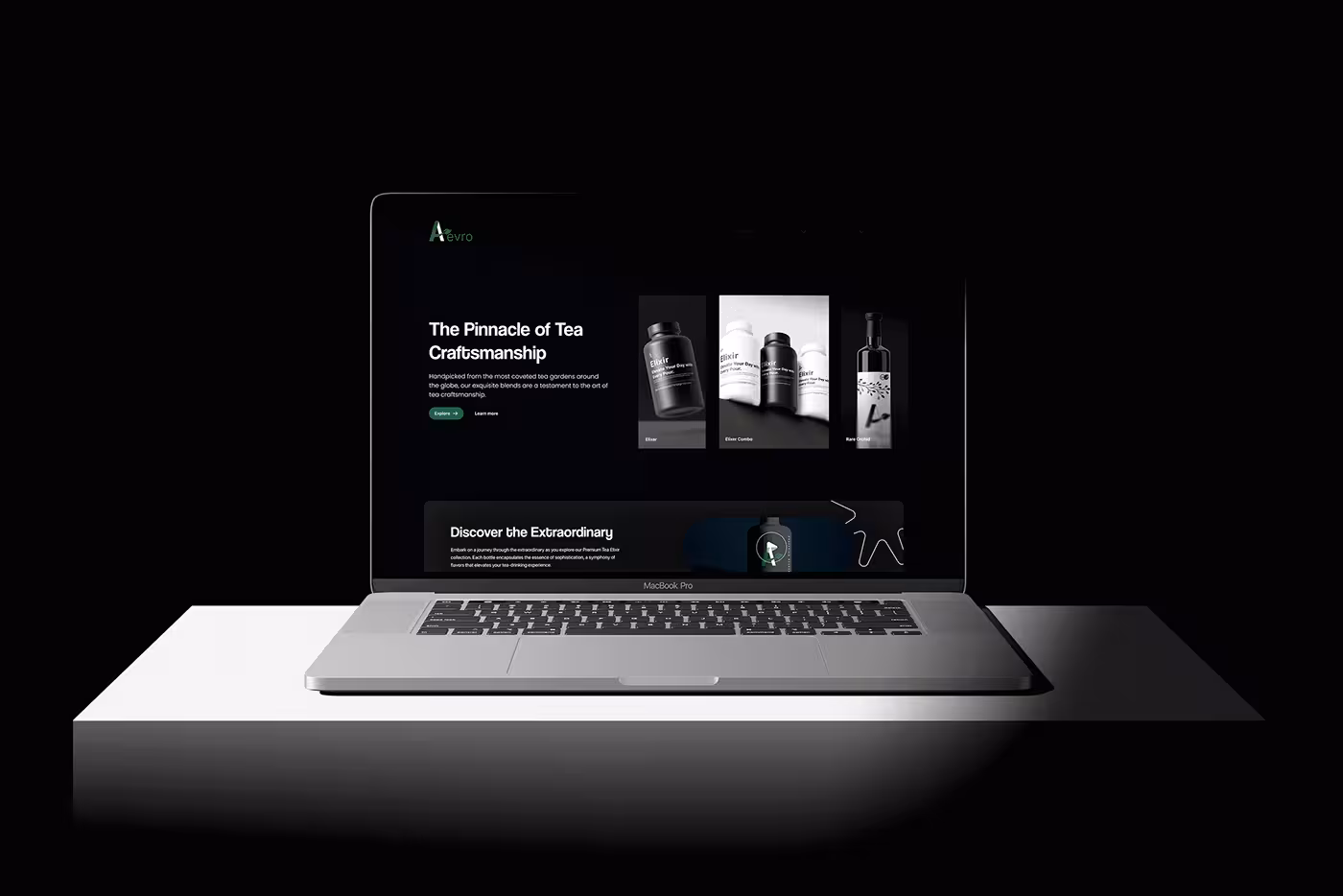 Aevro Tea website design